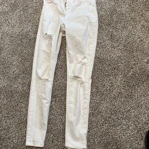 Topshop white Distressed Women’s Jamie petite Jeans